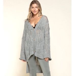 Anthropologie POL oversized  crochet cardigan sz small